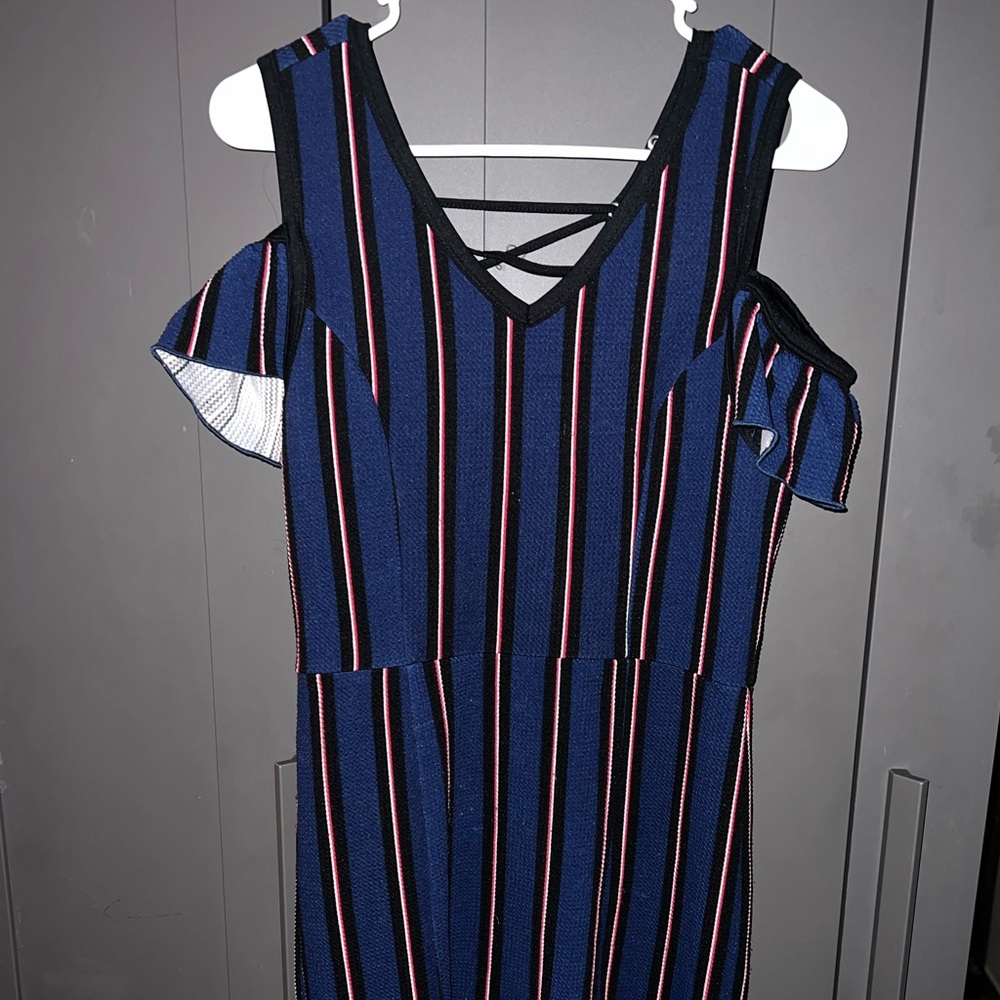 Striped Dress with flared at the ends